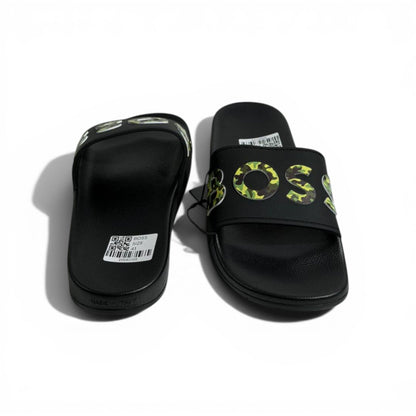 🖤🔥 BOSS Camouflage Logo Slides – Black Statement Street Style