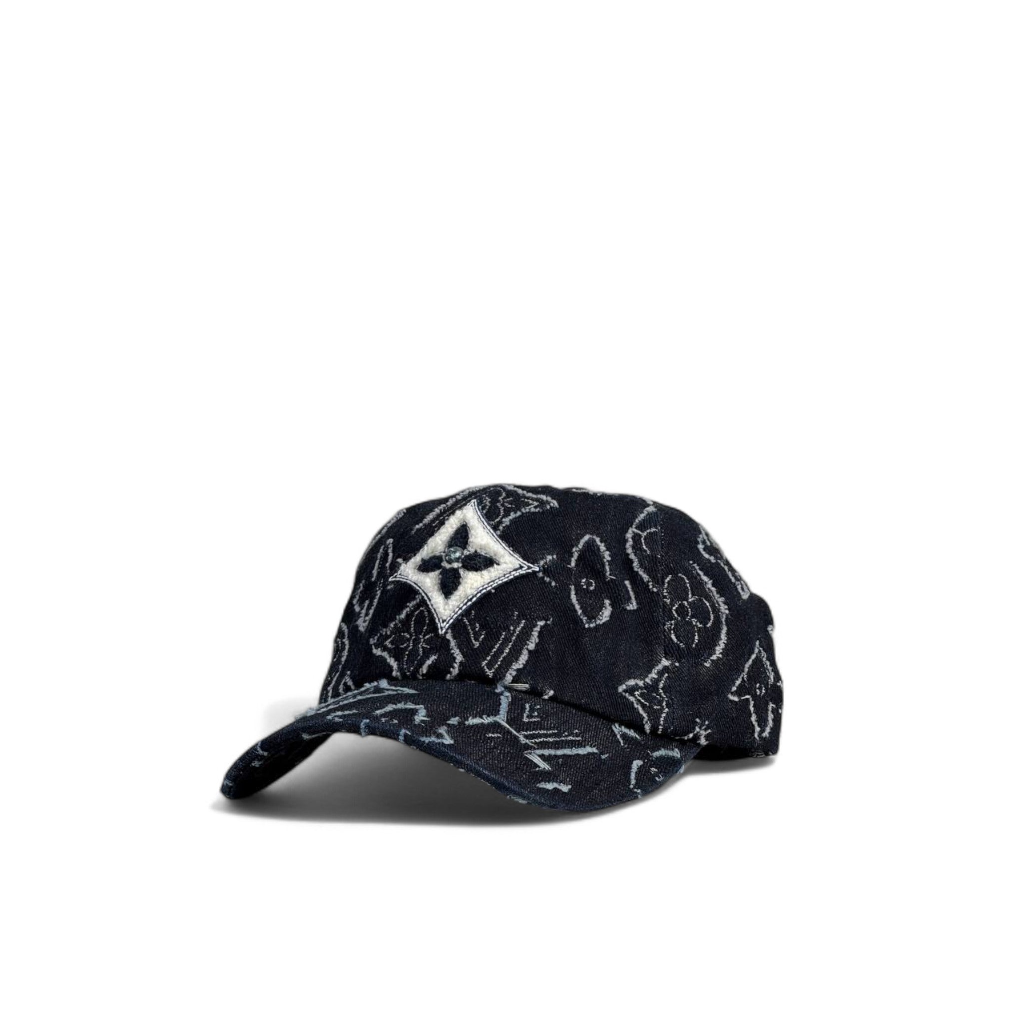 Louis Vuitton Monogram Denim Cap – Dark Wash Luxe 🖤👑