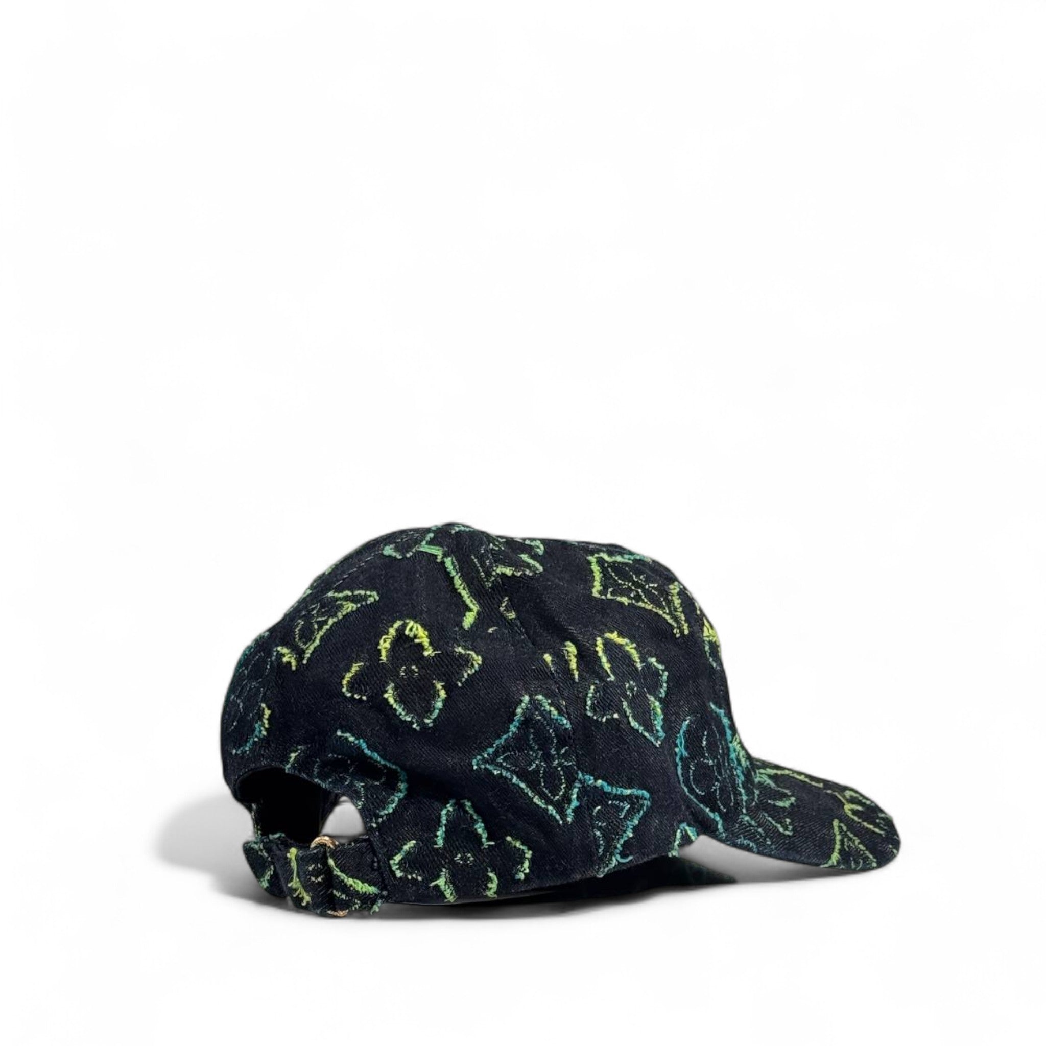 Louis Vuitton Monogram Denim Cap – Neon Stitch Edition ⚡🧢