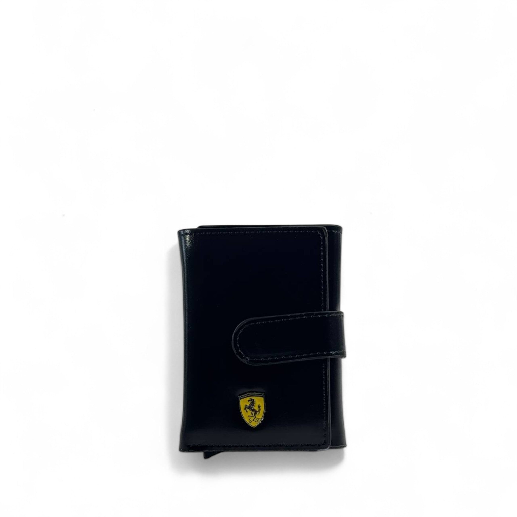 🖤 Ferrari Black Leather Wallet – Speed Meets Style