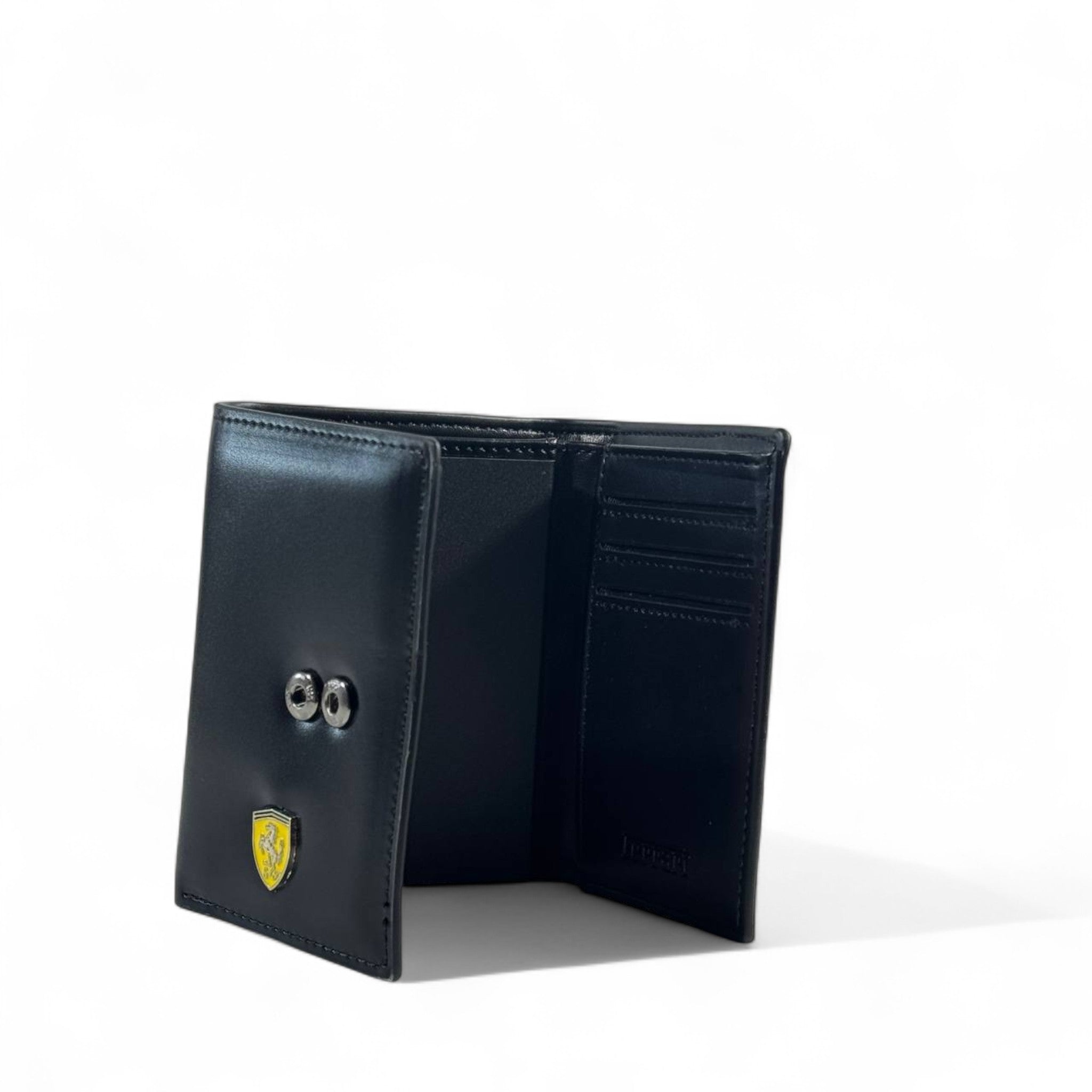🖤 Ferrari Black Leather Wallet – Speed Meets Style