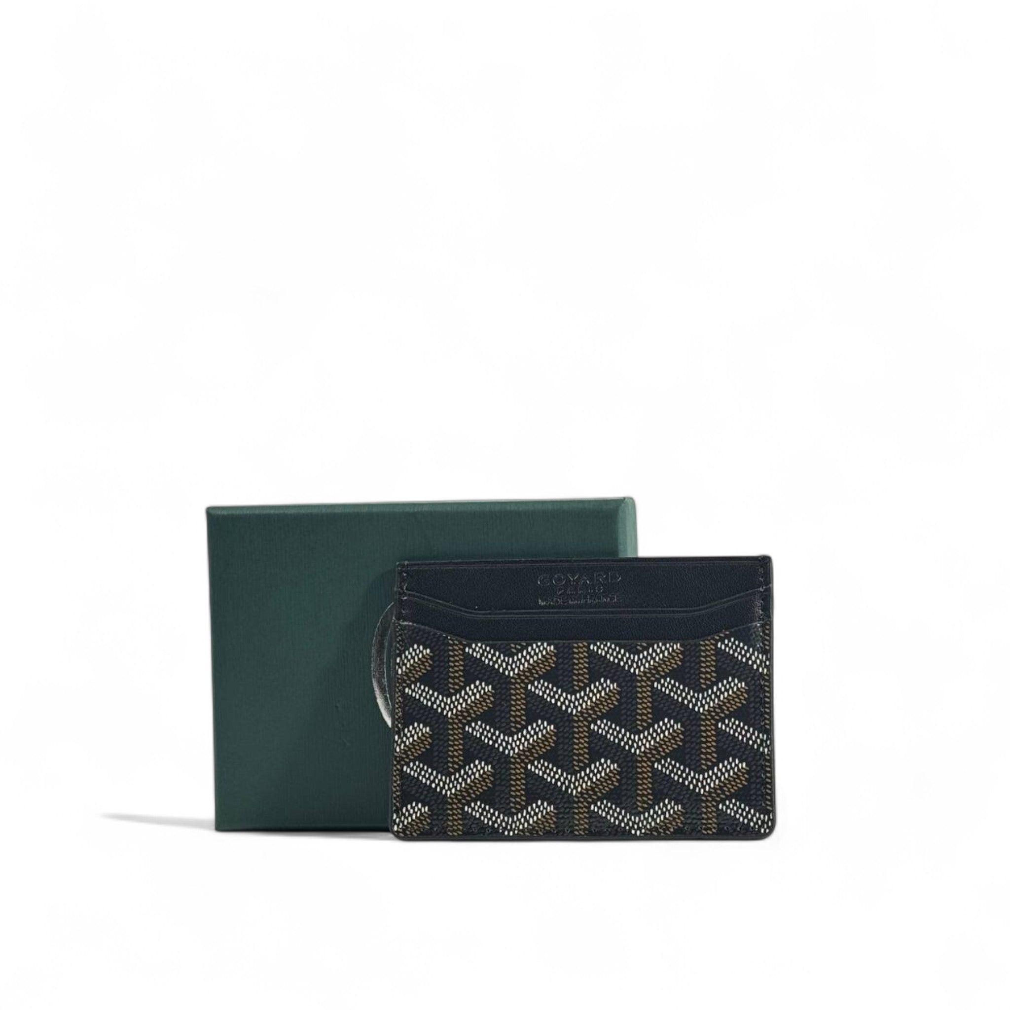 🖤 Goyard Black & Brown Goyardine Card Holder – Parisian Luxury in Your Pocket