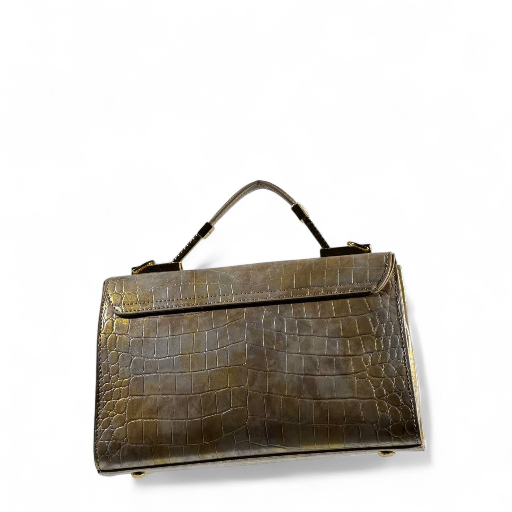 Valentino Garavani Croc-Embossed Golden Bronze VLogo Bag 🐊✨