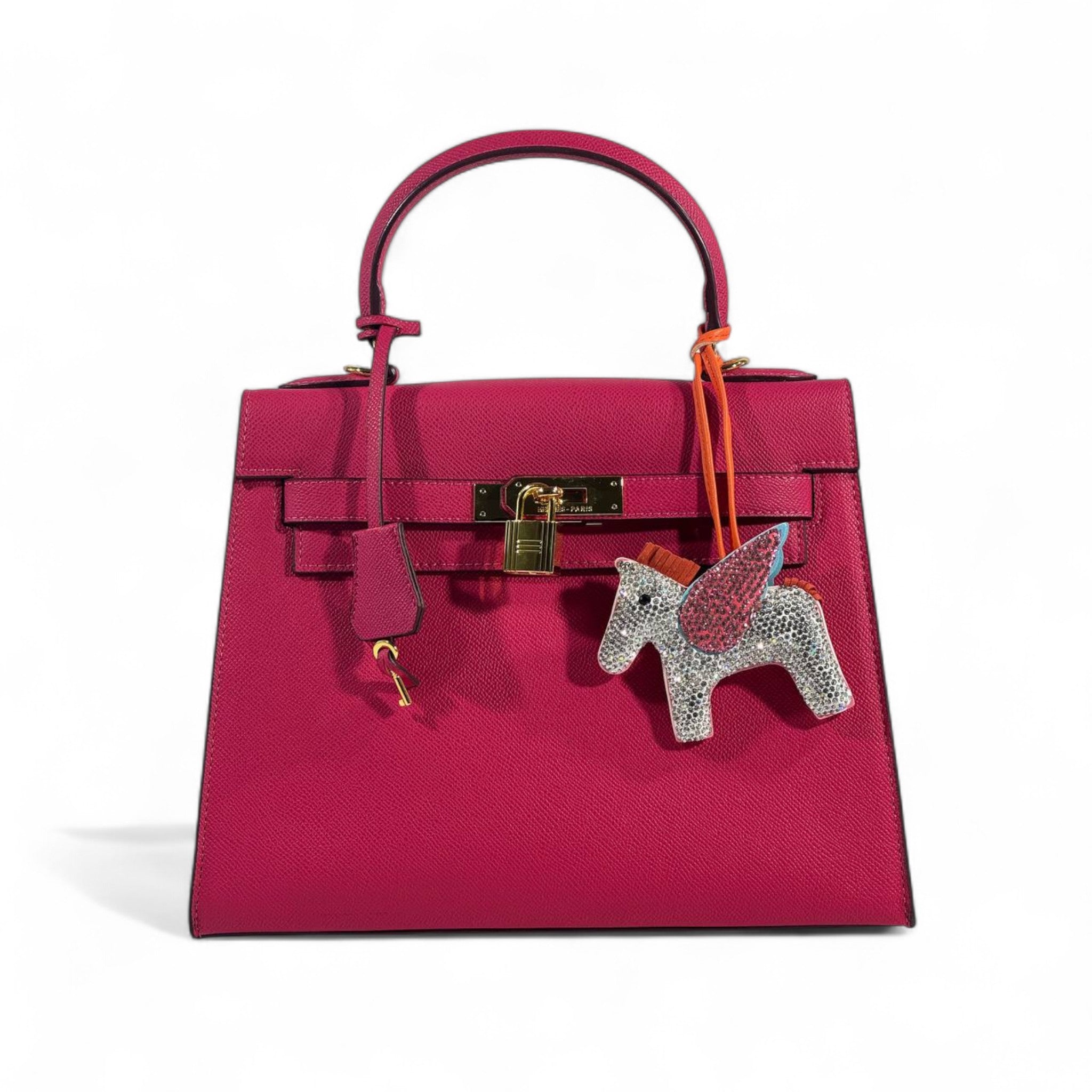 Hermès Kelly 28 Rose Pourpre with Pegasus Charm 💖🕊️✨
