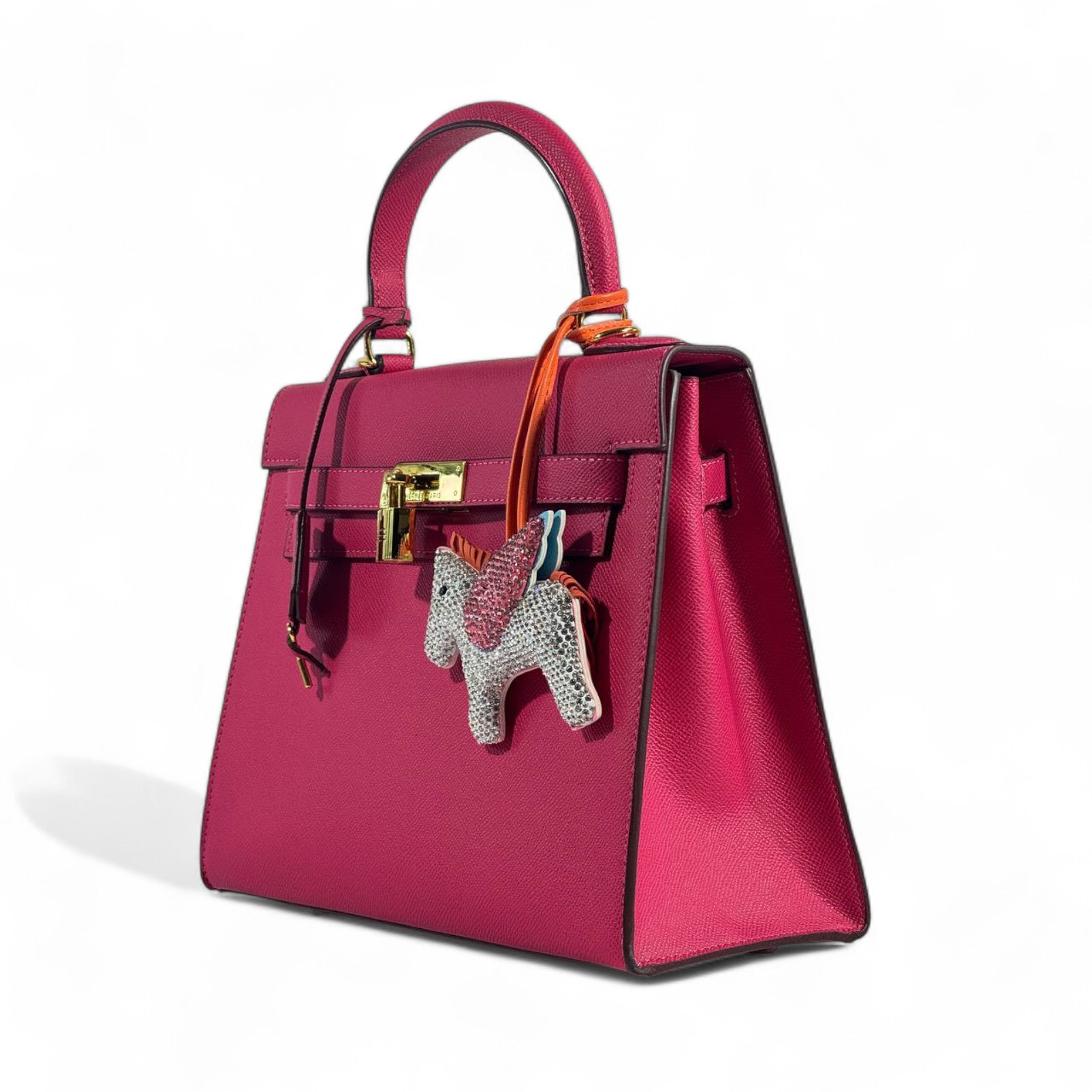 Hermès Kelly 28 Rose Pourpre with Pegasus Charm 💖🕊️✨