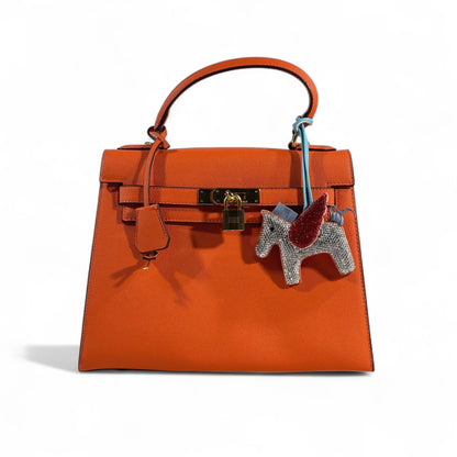 Hermès Kelly 28 Orange with Pegasus Rodeo Charm 🧡🐎✨