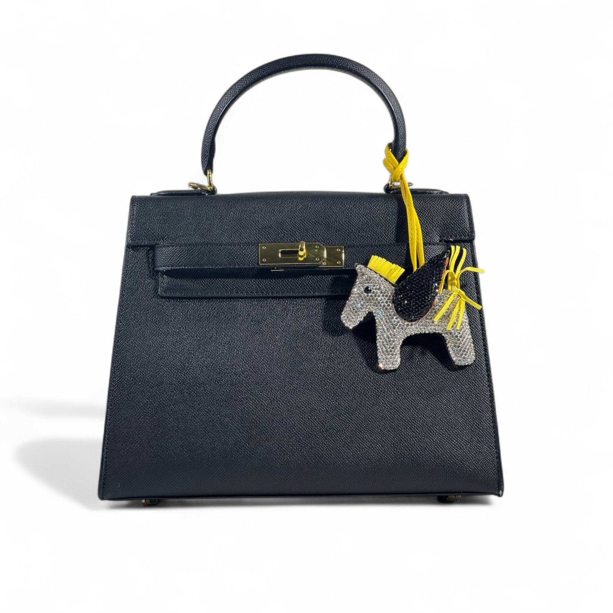 Hermès Kelly 28 Black with Pegasus Rodeo Charm 🖤🐎✨