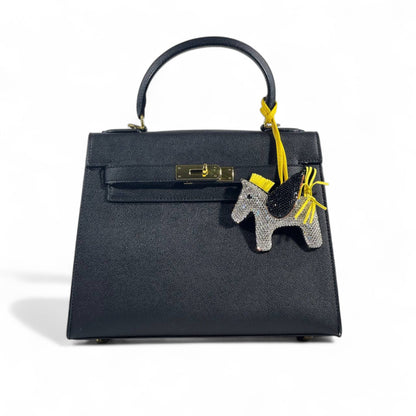 Hermès Kelly 28 Black with Pegasus Rodeo Charm 🖤🐎✨