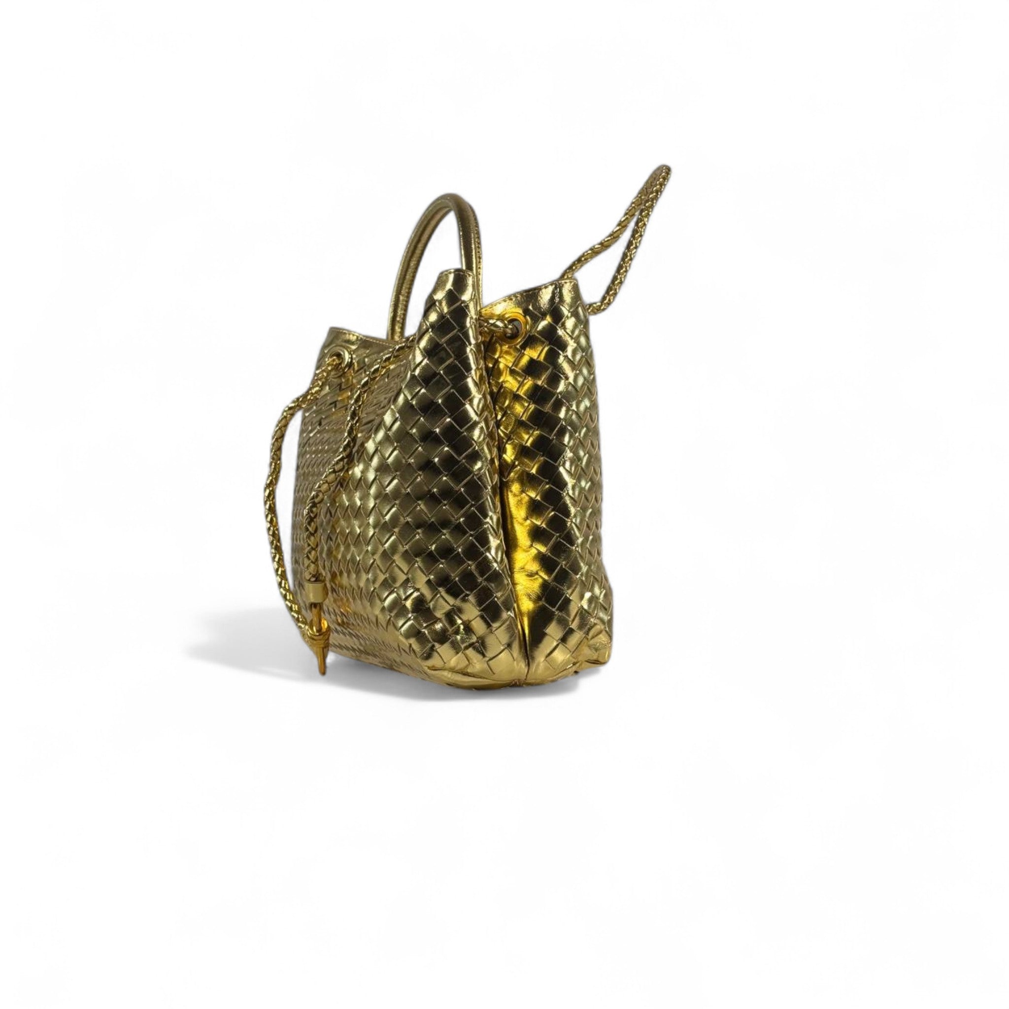 Bottega Veneta Metallic Gold Intrecciato Tote ✨ with Chain Handles