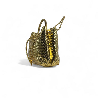 Bottega Veneta Metallic Gold Intrecciato Tote ✨ with Chain Handles
