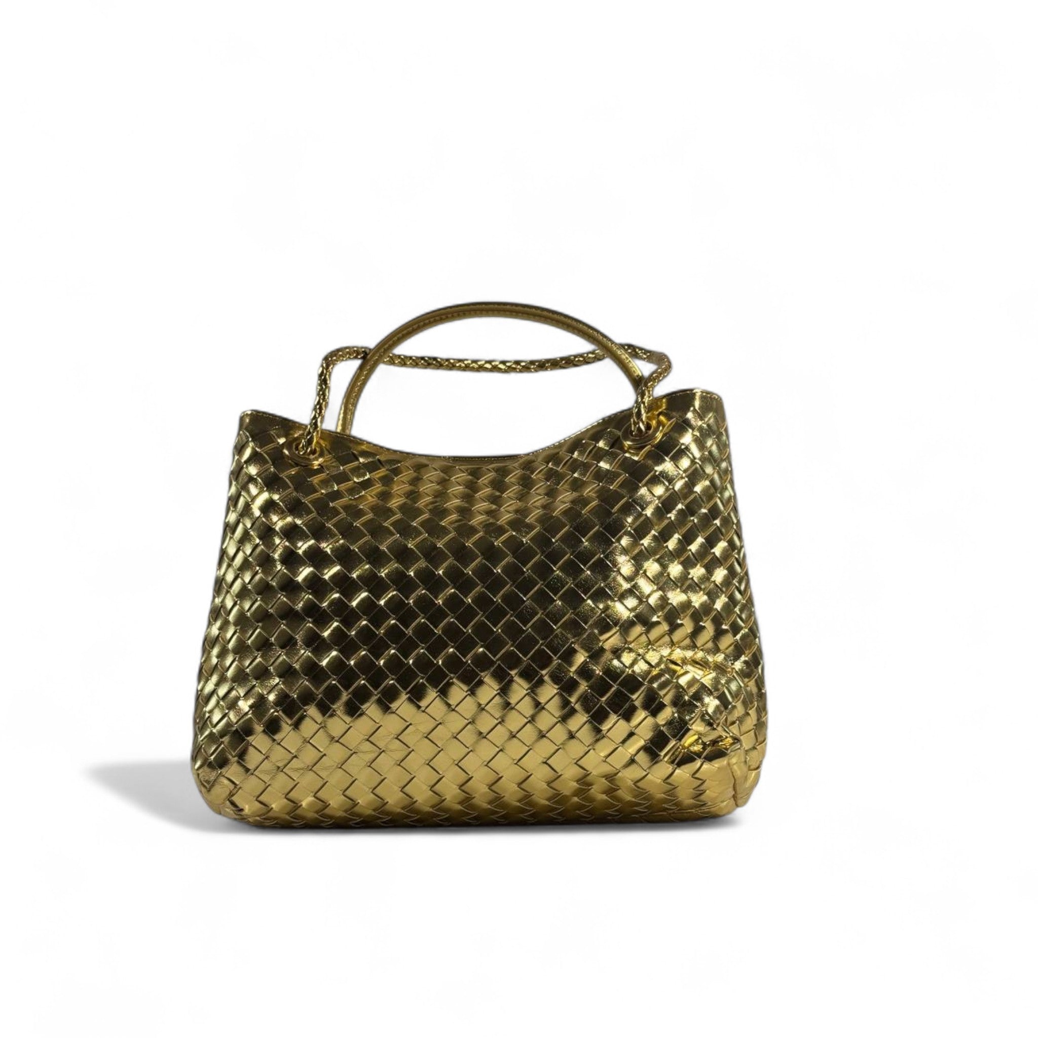 Bottega Veneta Metallic Gold Intrecciato Tote ✨ with Chain Handles