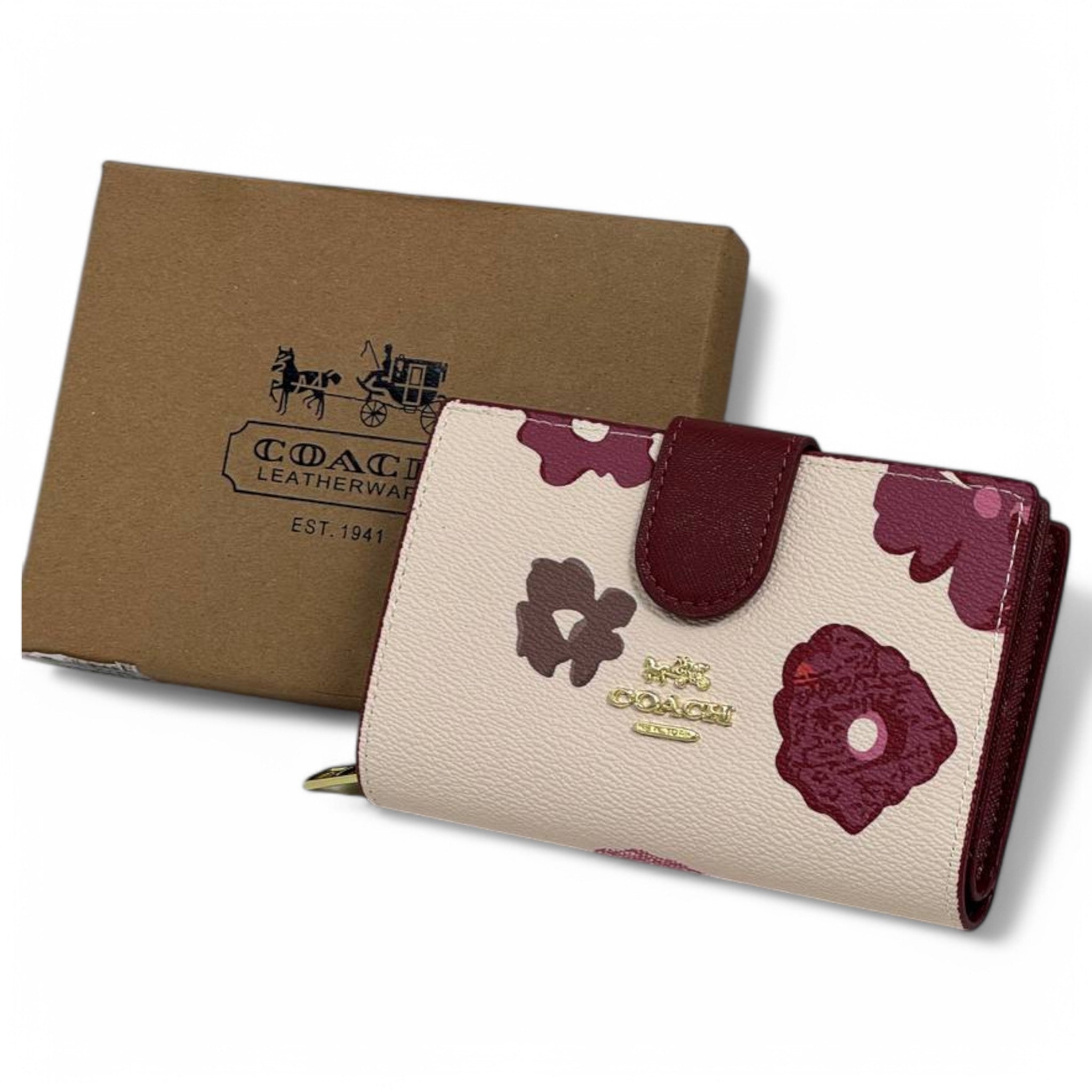 Coach Floral Print Leather Wallet