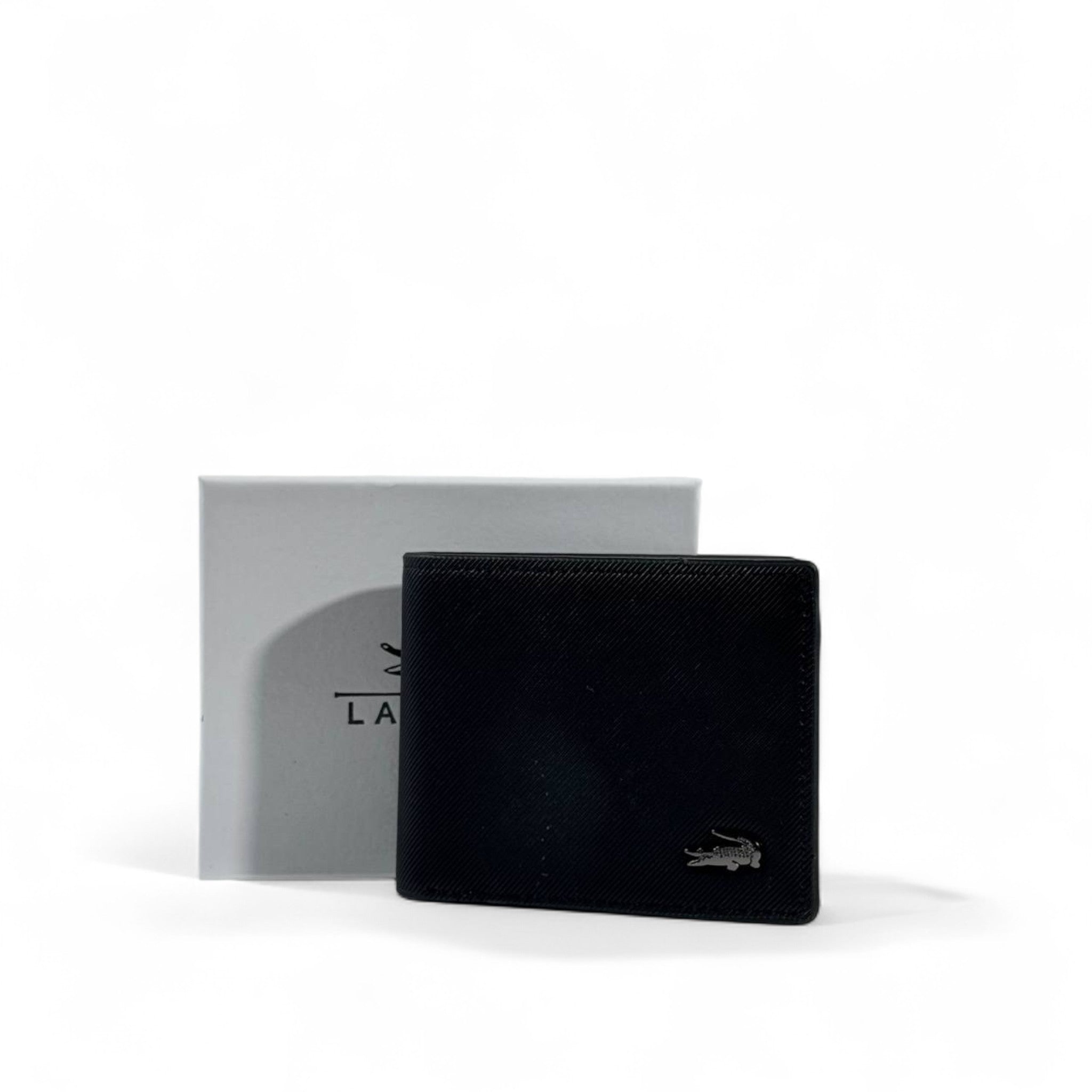 🐊 Lacoste Black Leather Wallet – Classic French Elegance