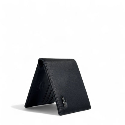 🐊 Lacoste Black Leather Wallet – Classic French Elegance