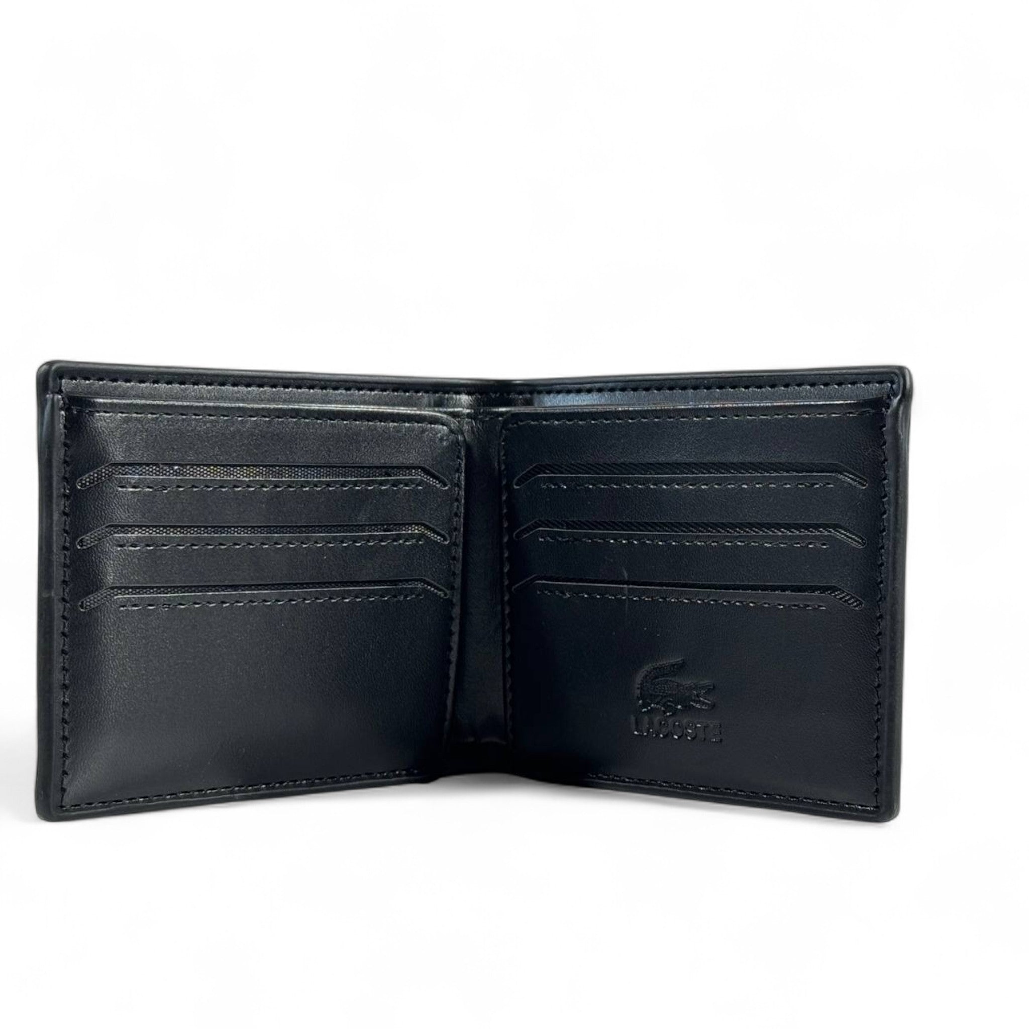 🐊 Lacoste Black Leather Wallet – Classic French Elegance