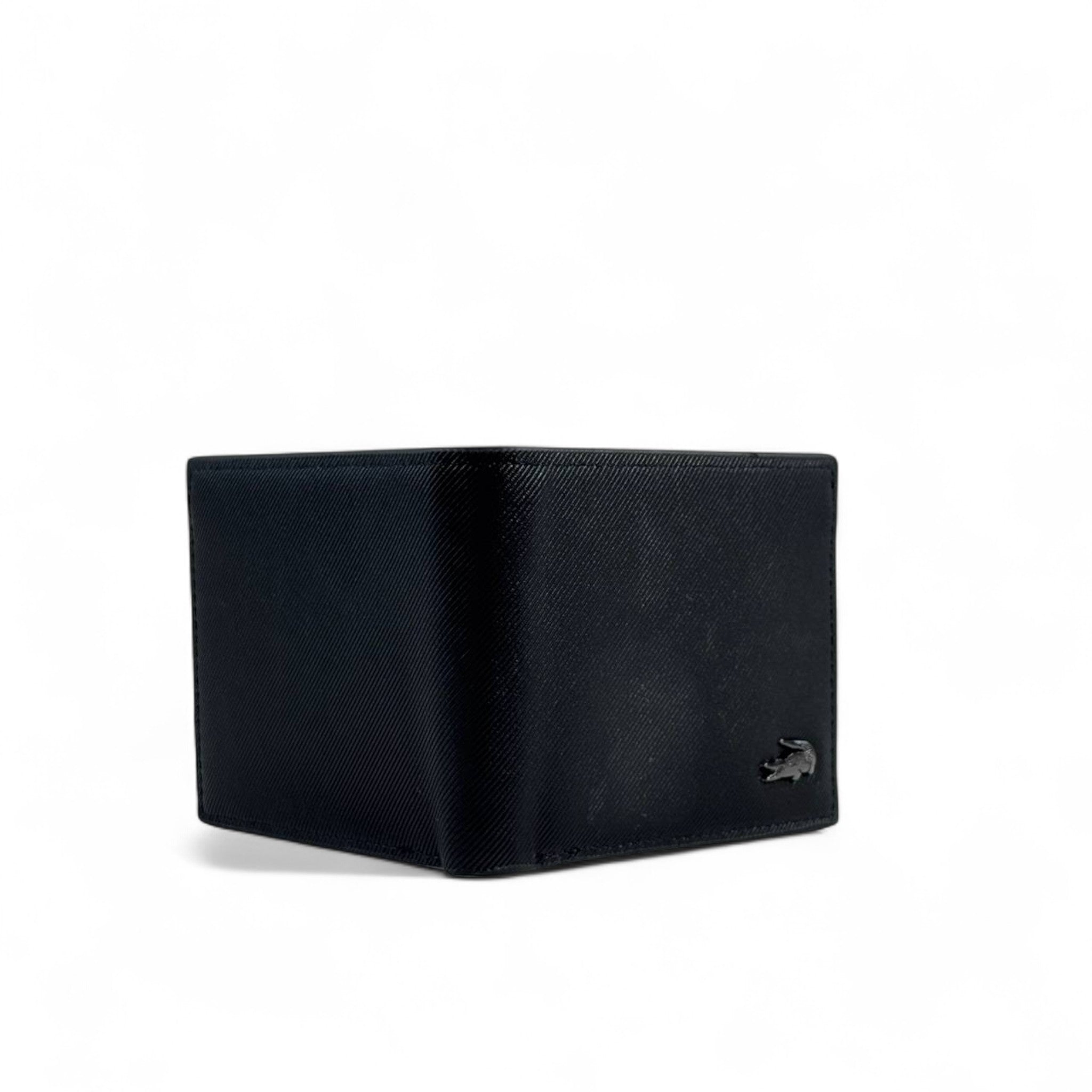 🐊 Lacoste Black Leather Wallet – Classic French Elegance