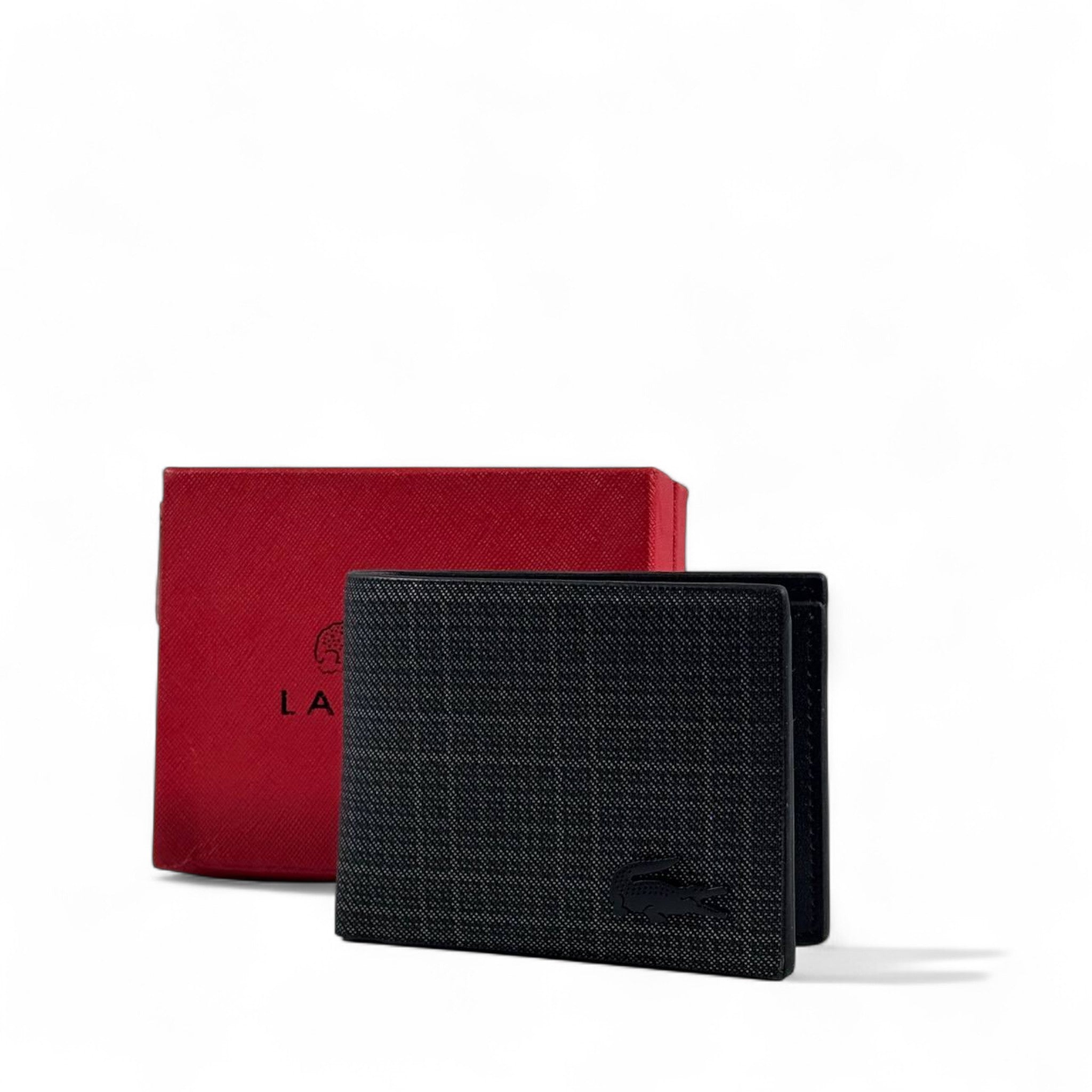 🖤 Lacoste Black Leather Wallet – Iconic Style in Every Detail