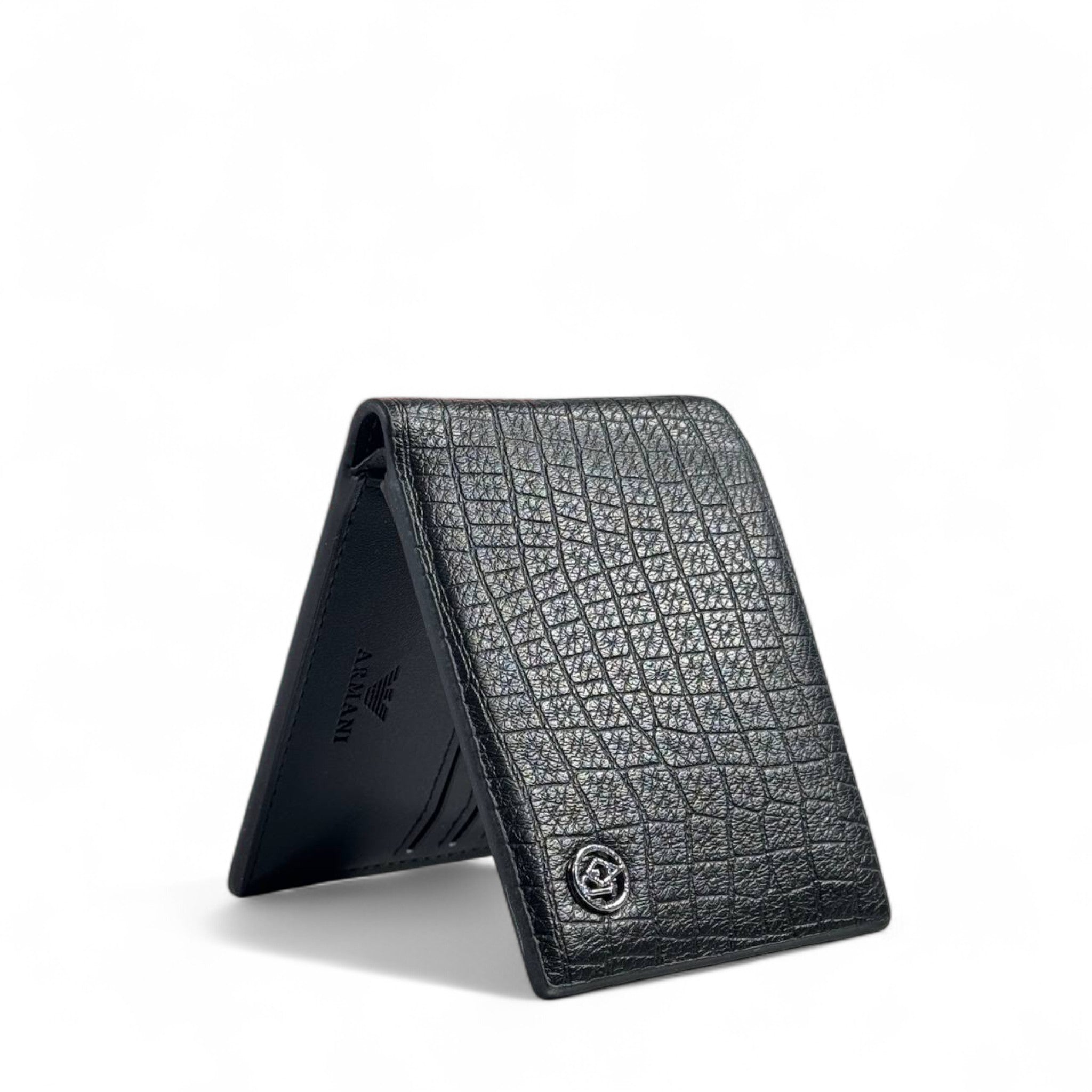 🖤 Armani Black Embossed Leather Wallet – Bold Luxury Redefined