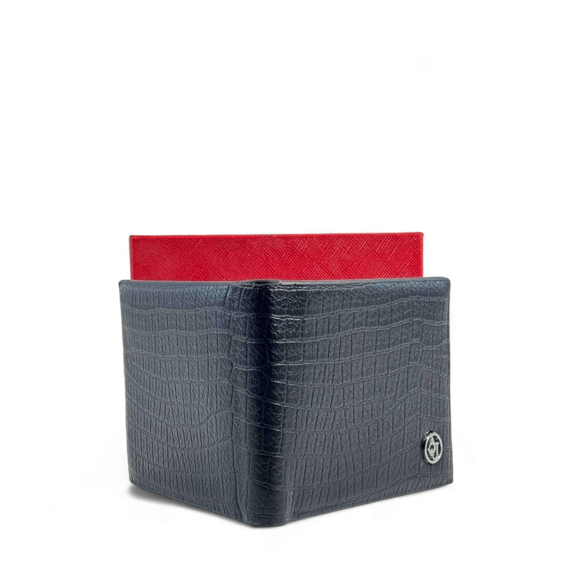 🖤 Armani Black Embossed Leather Wallet – Bold Luxury Redefined