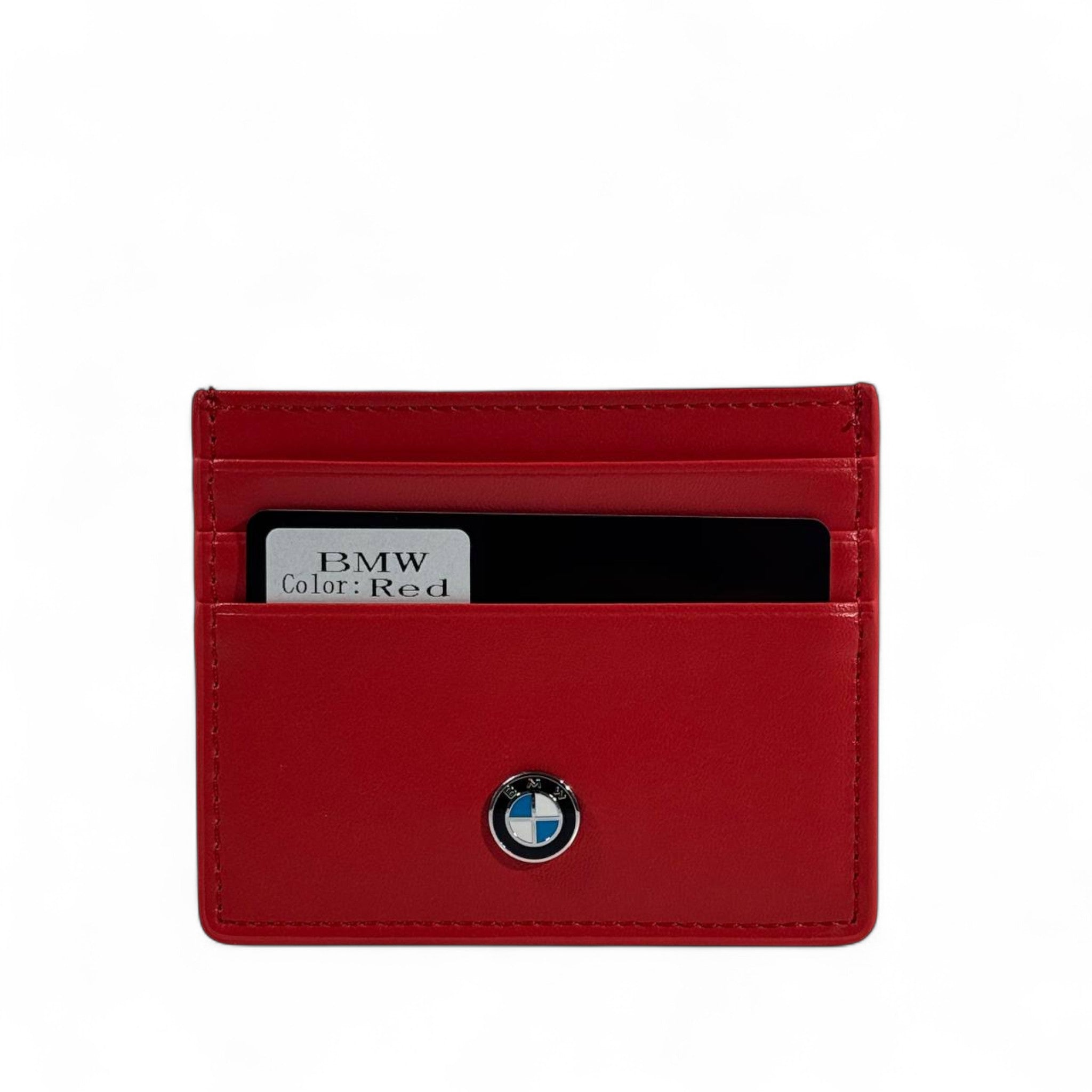 🔴 BMW Red Leather Card Holder – Bold Luxury, Engineered for Style
