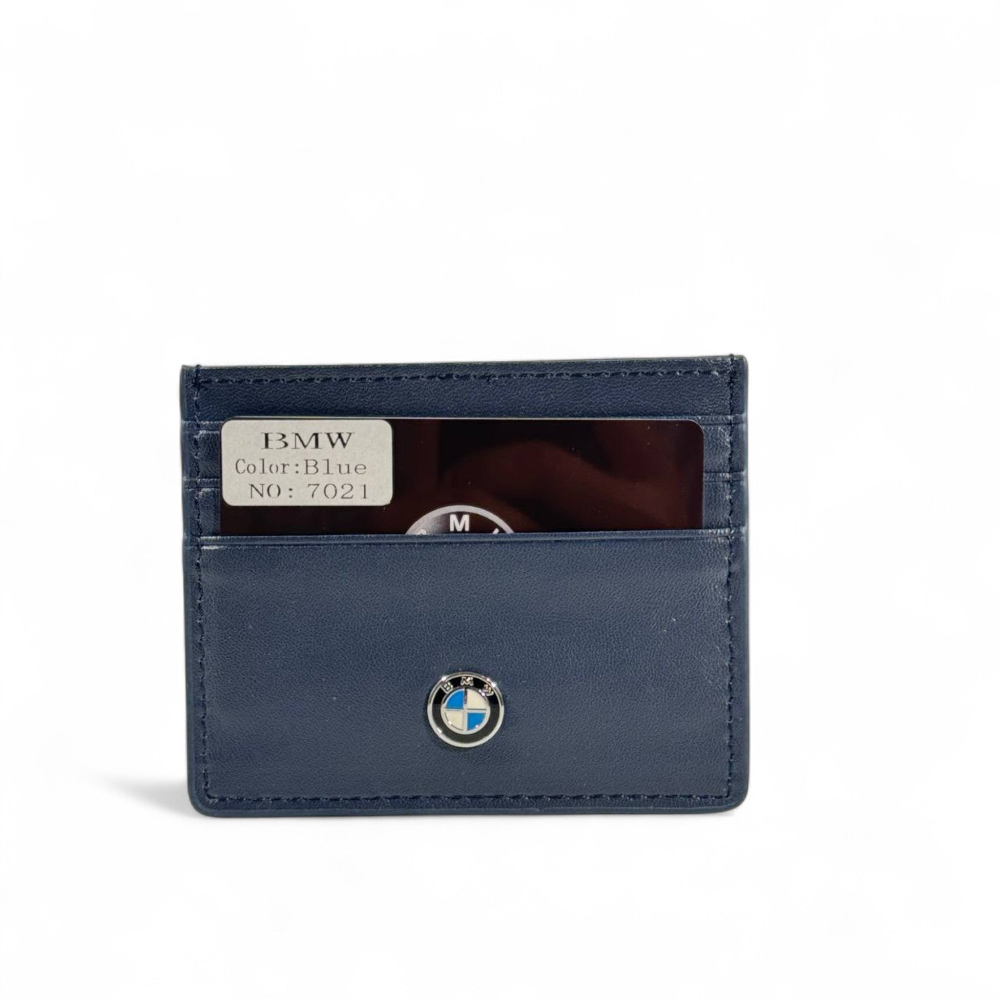 🔵 BMW Blue Leather Card Holder – Precision Meets Everyday Luxury