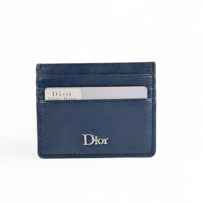 🔵 Dior Blue Leather Card Holder – French Elegance, Everyday Luxury
