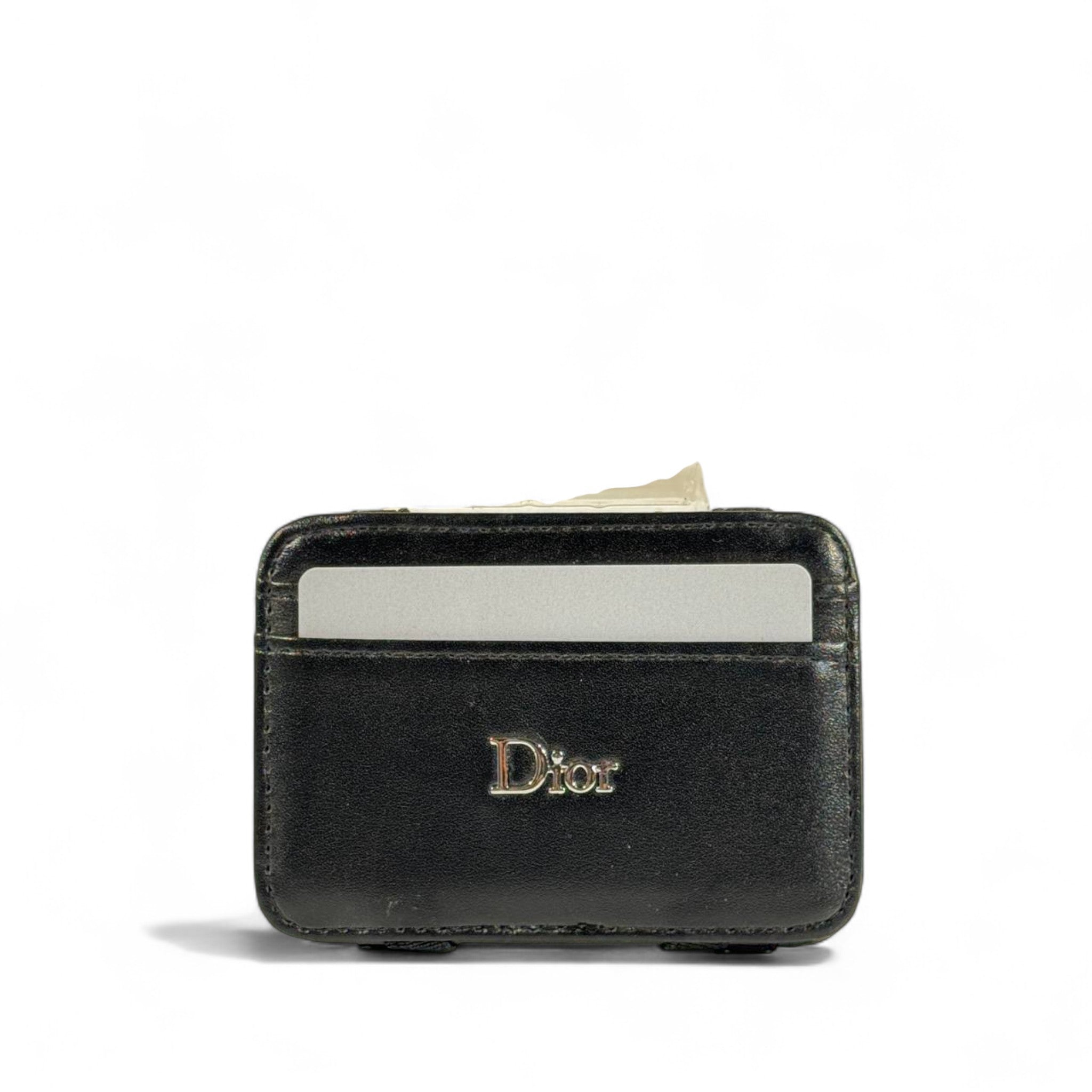 ⚫ Dior Black Leather Card Holder – Minimalist Luxury for Everyday Use