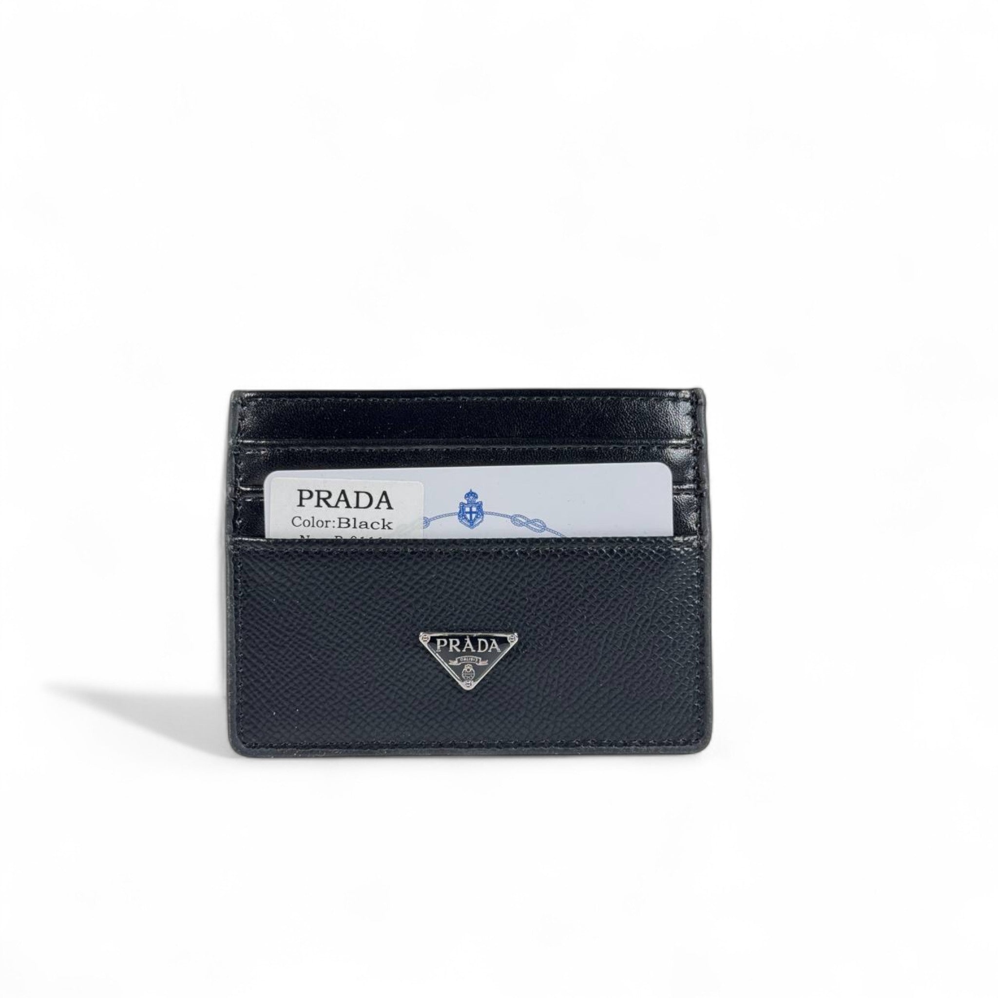 ⚫ Prada Black Leather Card Holder – Timeless Italian Elegance