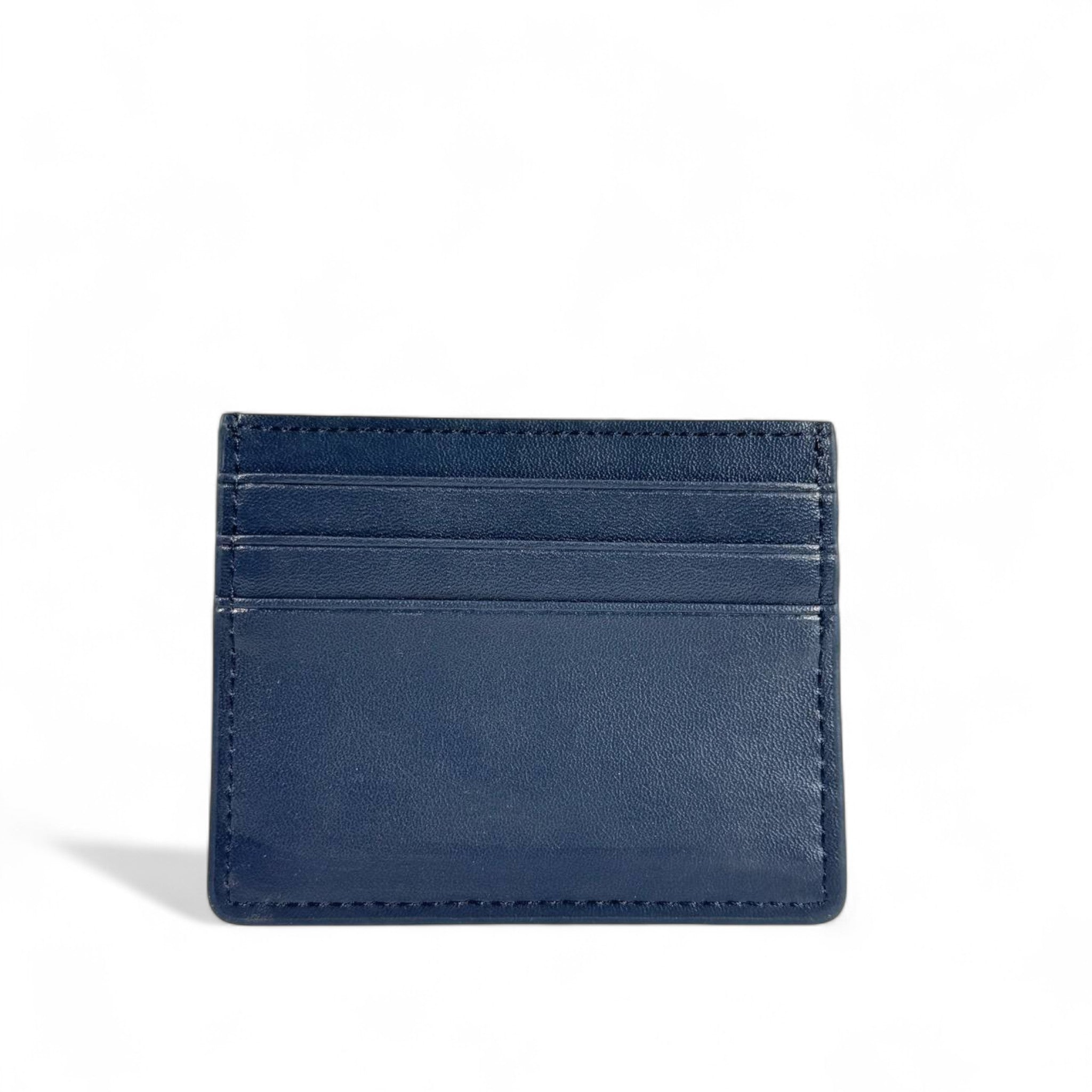 🔵 Giorgio Armani Blue Leather Card Holder – Refined Italian Luxury