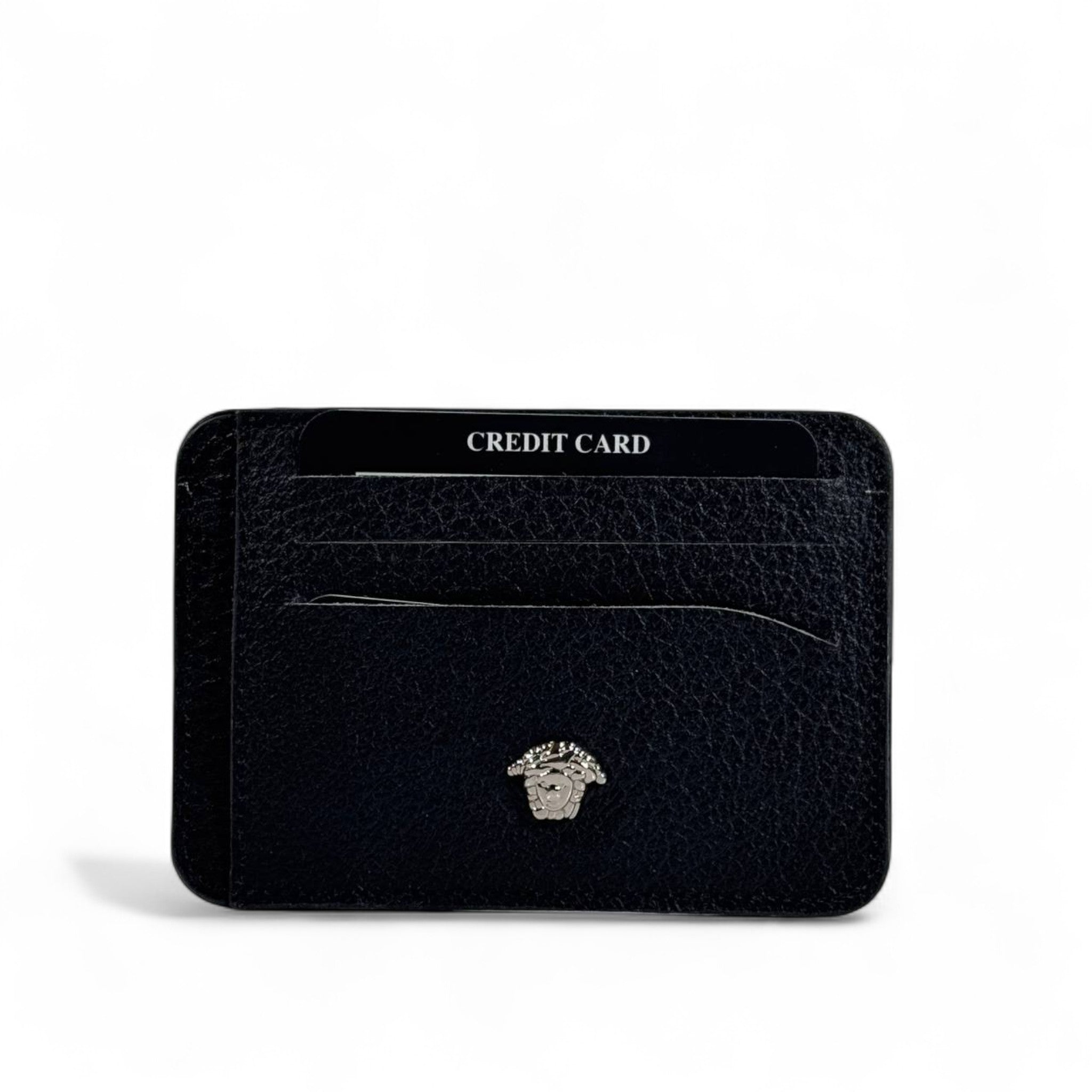 🖤 Versace Black Leather Card Holder – Timeless Luxury