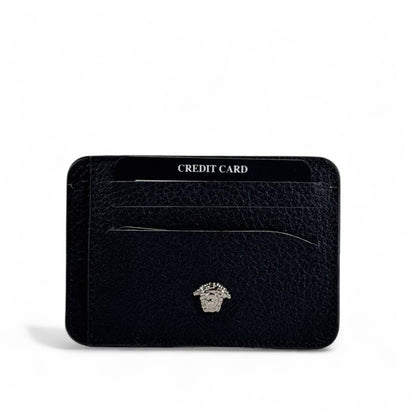🖤 Versace Black Leather Card Holder – Timeless Luxury