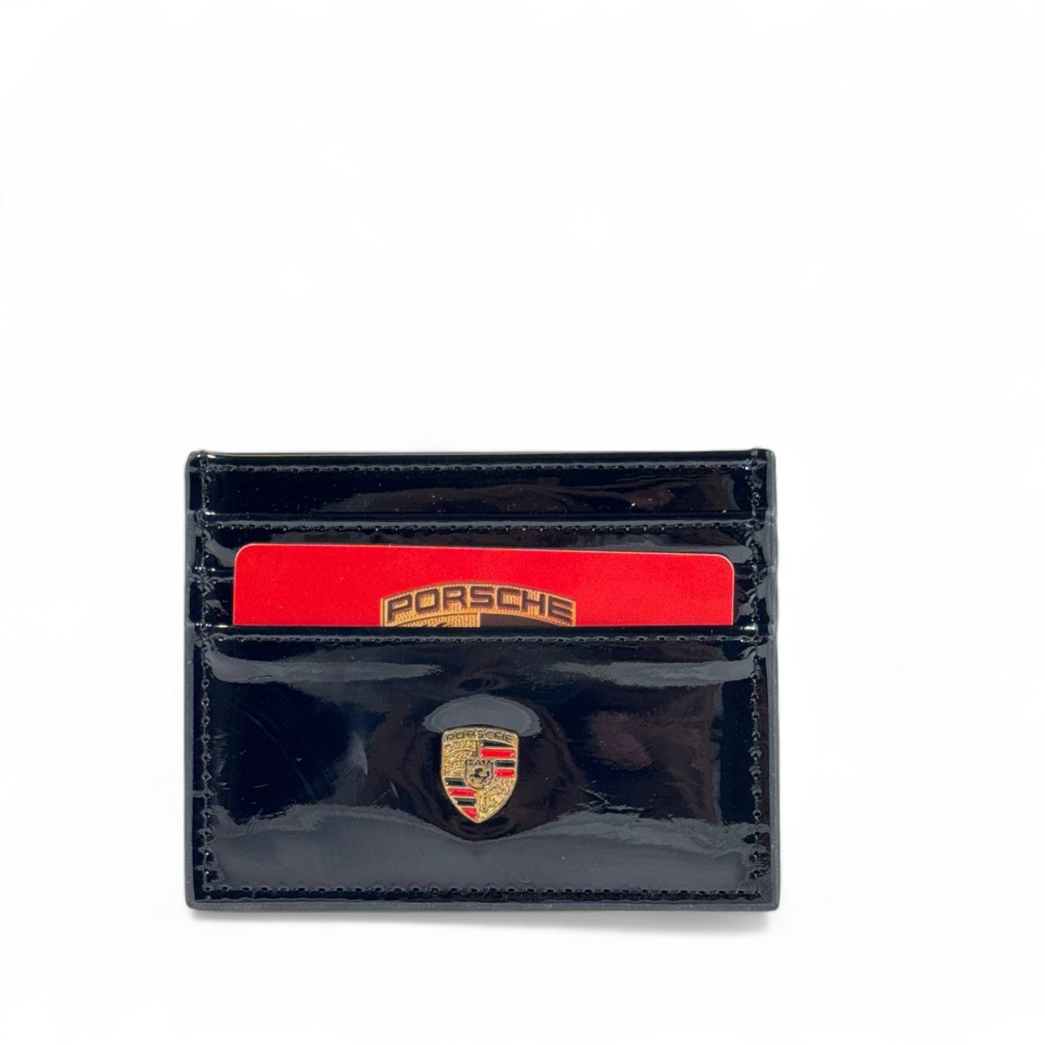 🖤 Porsche Black Leather Card Holder – Sporty Luxury