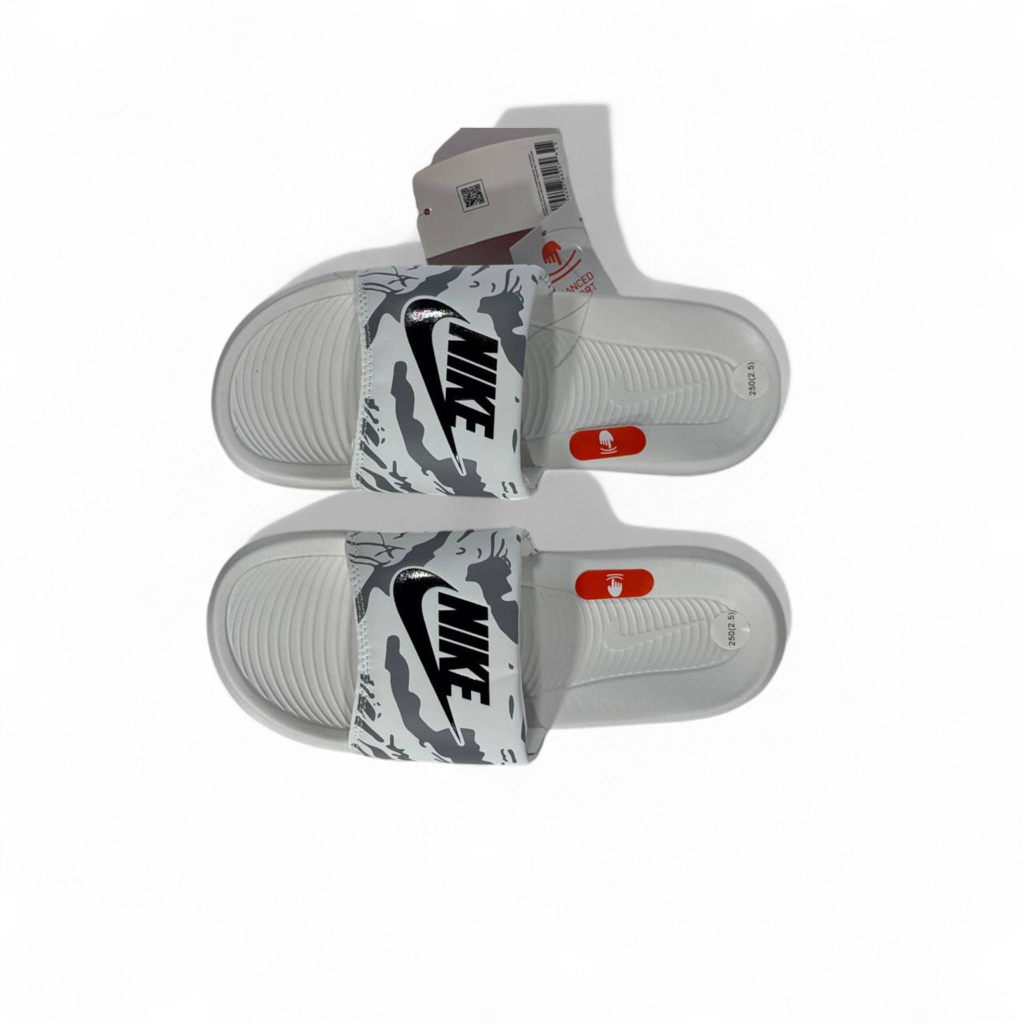 🖤 Nike Grey Camo Slides – Urban Streetwear Slippers ⚪