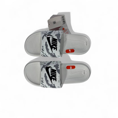🖤 Nike Grey Camo Slides – Urban Streetwear Slippers ⚪