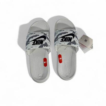🖤 Nike Grey Camo Slides – Urban Streetwear Slippers ⚪