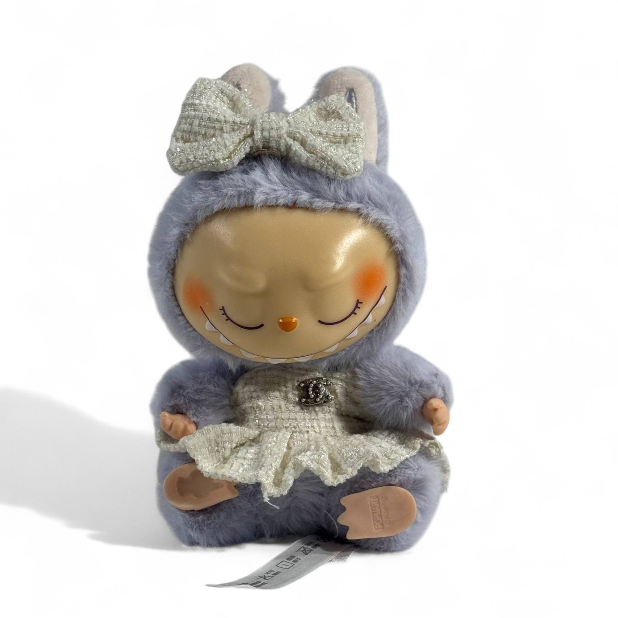 🧸 Labubu Chanel-Inspired Collectible Doll – Tweed Elegance Edition