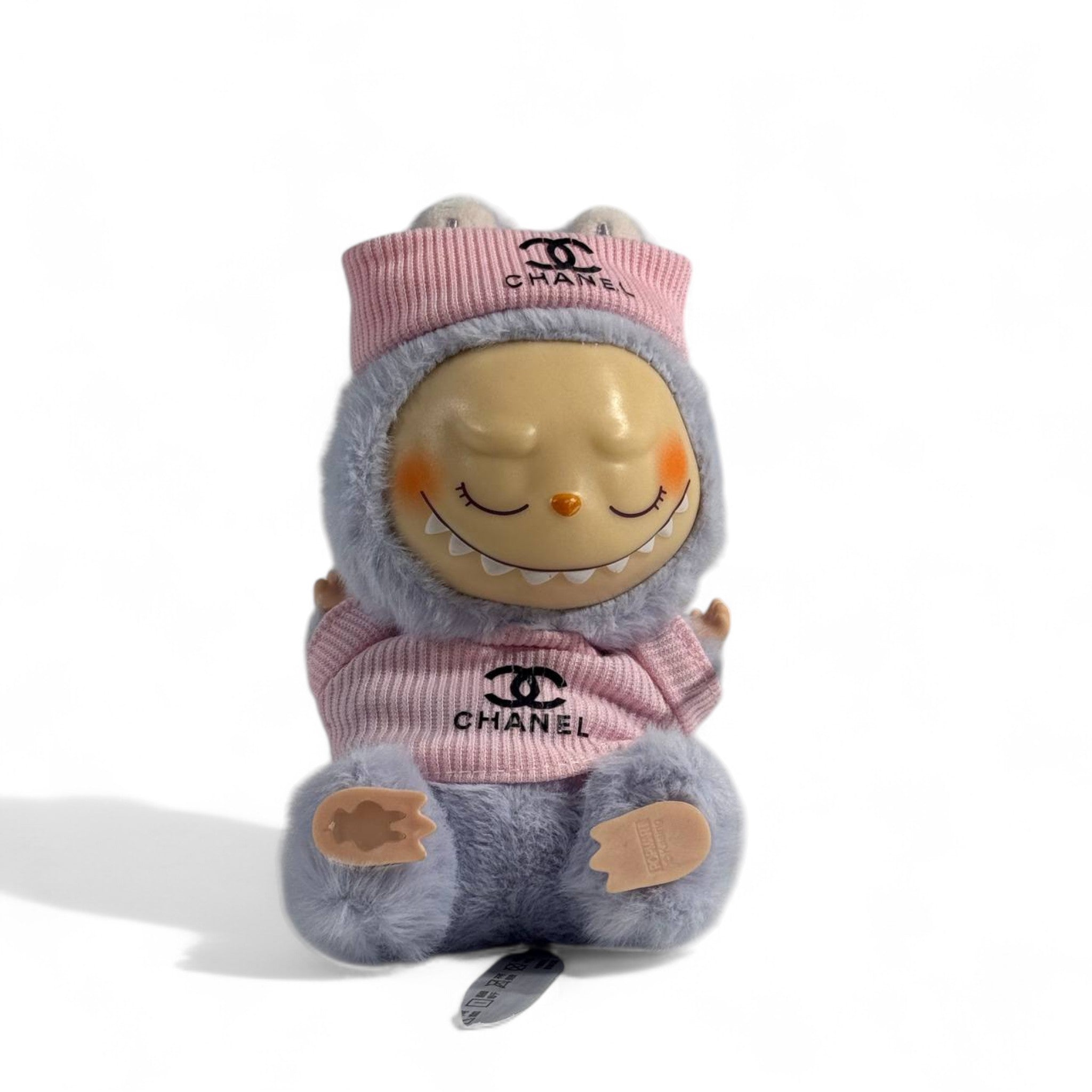 🧸 Labubu Chanel-Inspired Doll – Pink Hoodie Edition