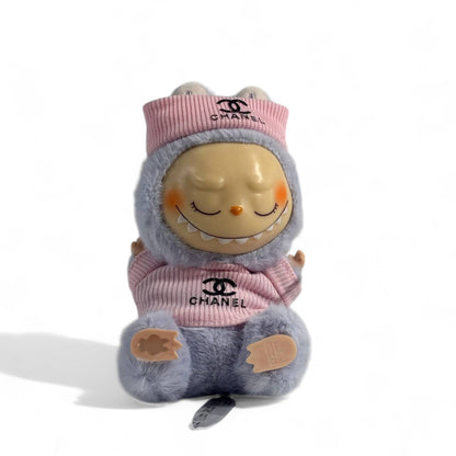 🧸 Labubu Chanel-Inspired Doll – Pink Hoodie Edition