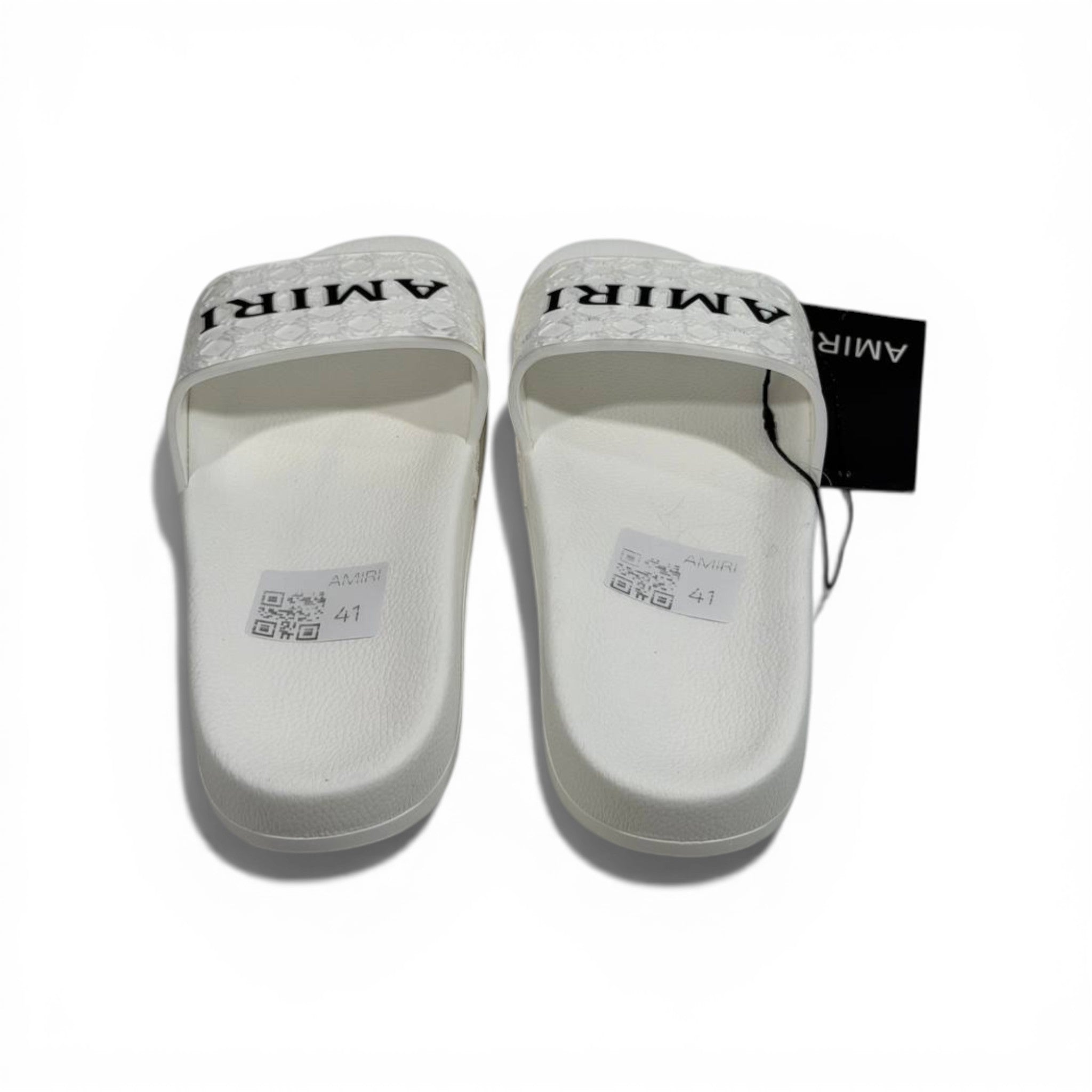 AMIRI Luxury White Slide Sandals – Minimal Designer Comfort & Everyday Style 👟✨