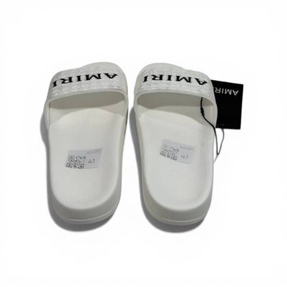 AMIRI Luxury White Slide Sandals – Minimal Designer Comfort & Everyday Style 👟✨