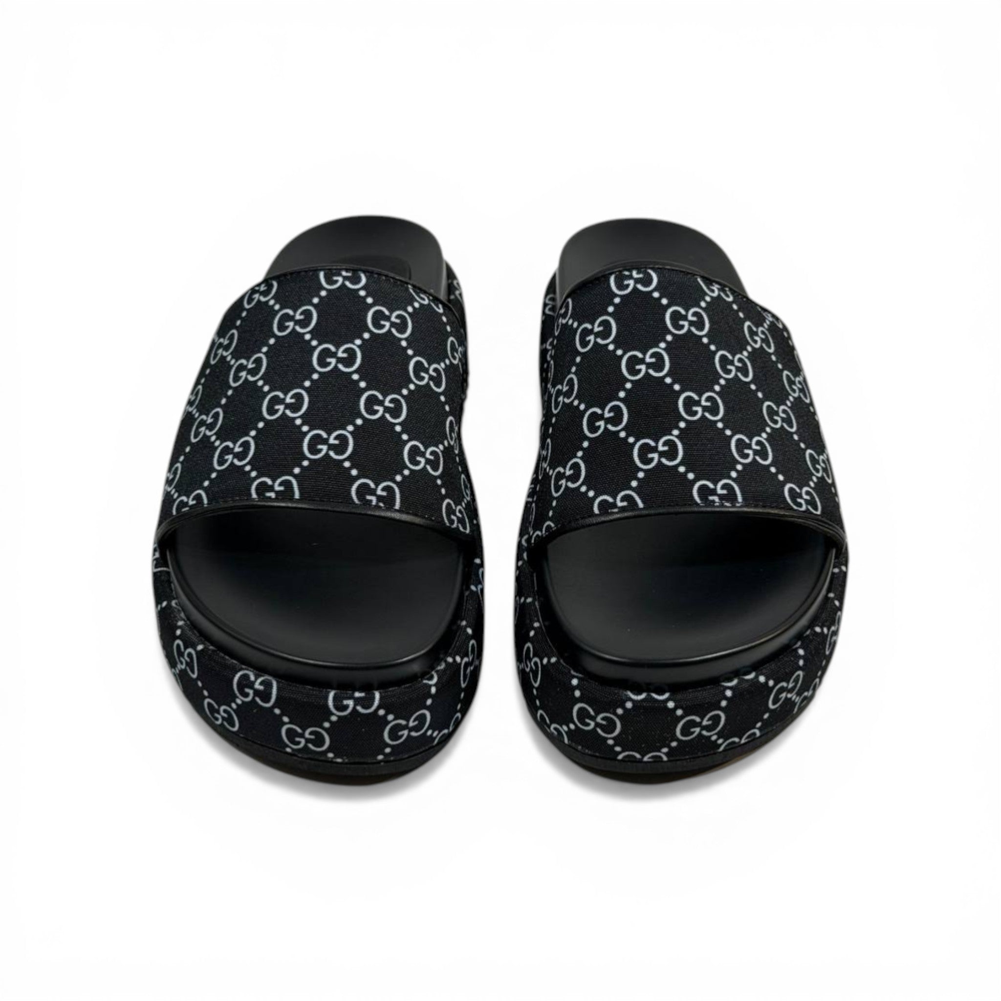GUCCI Luxury Black Platform Slide Sandals – GG Monogram Statement & Premium Streetwear 👟✨
