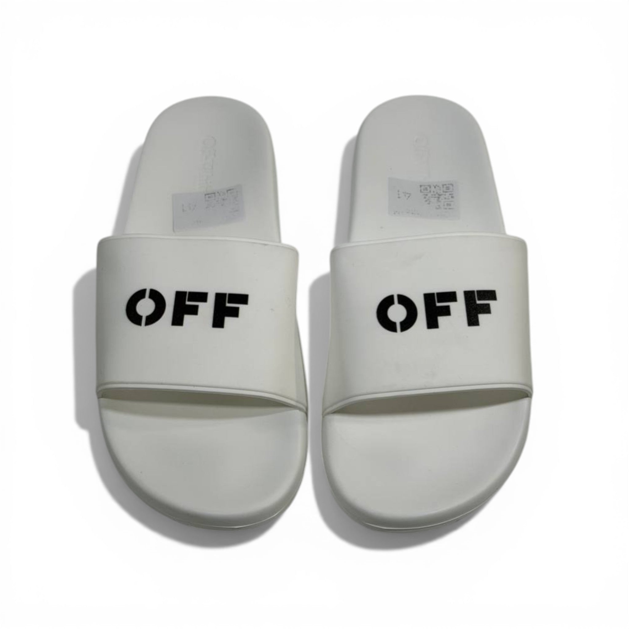 OFF-WHITE Luxury White Slide Sandals – Minimal Logo Design & Everyday Premium Comfort 👟✨