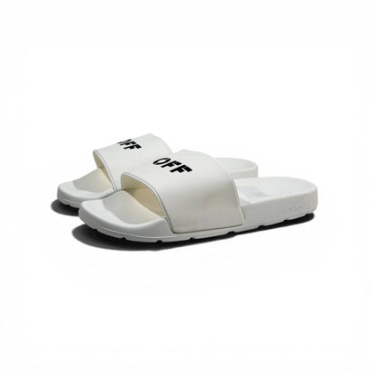 OFF-WHITE Luxury White Slide Sandals – Minimal Logo Design & Everyday Premium Comfort 👟✨