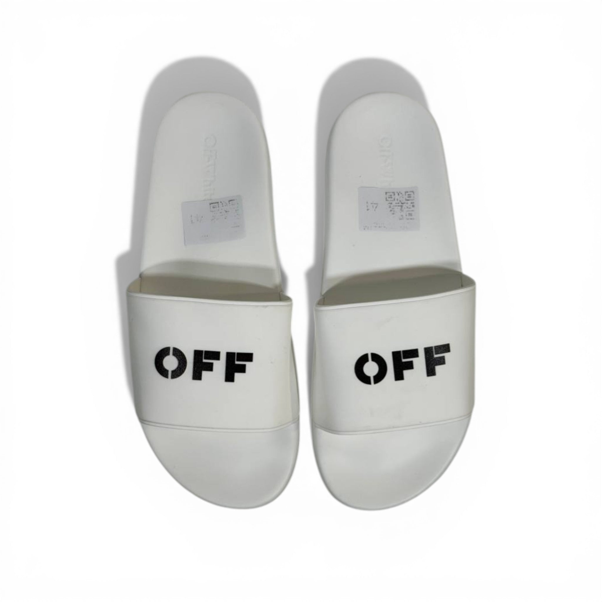 OFF-WHITE Luxury White Slide Sandals – Minimal Logo Design & Everyday Premium Comfort 👟✨