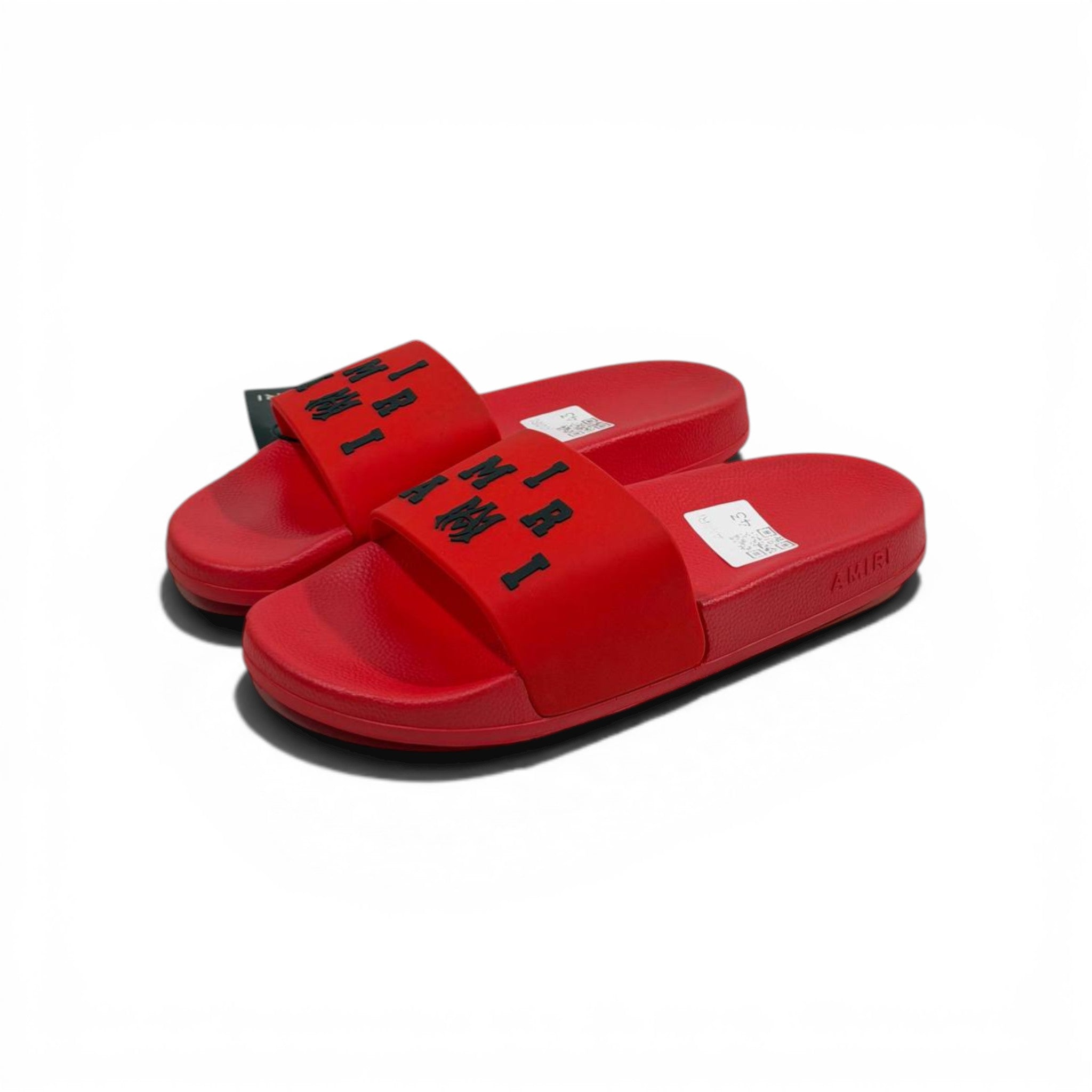 AMIRI Luxury Red Slide Sandals – Bold Logo Design & Statement Streetwear 👟🔥