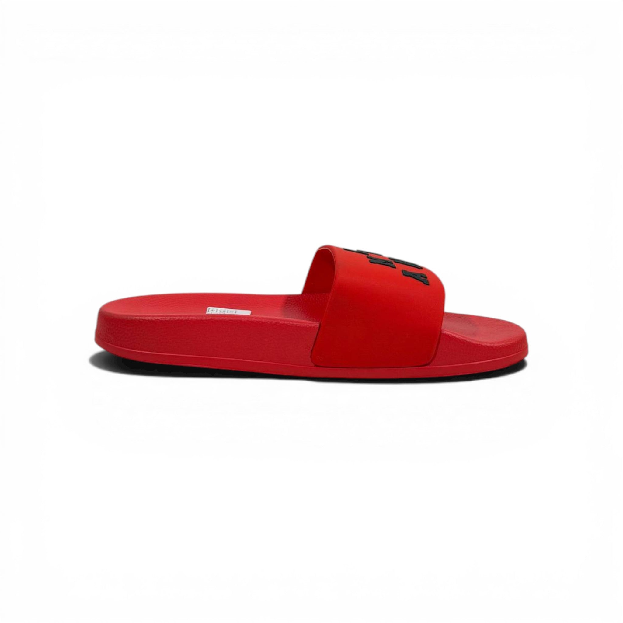 AMIRI Luxury Red Slide Sandals – Bold Logo Design & Statement Streetwear 👟🔥