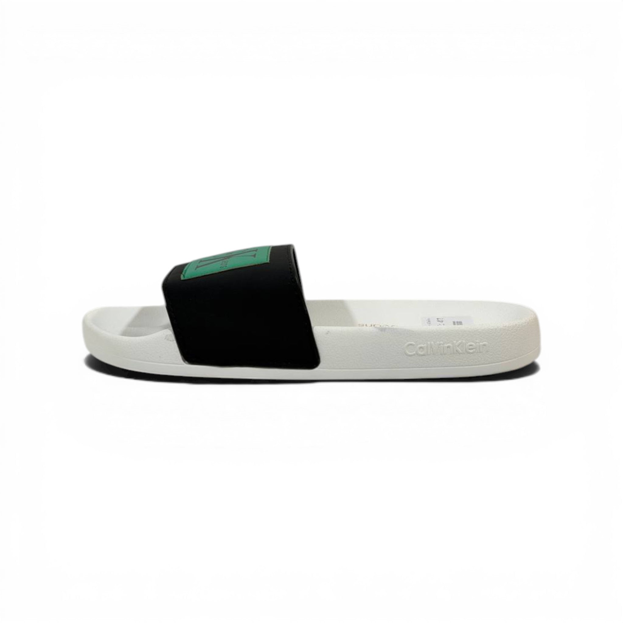 CALVIN KLEIN Luxury Black & White Slide Sandals – CK Logo Design & Everyday Comfort 👟✨