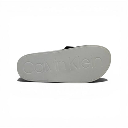 CALVIN KLEIN Luxury Black & White Slide Sandals – CK Logo Design & Everyday Comfort 👟✨