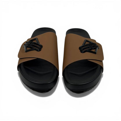 BALENCIAGA Luxury Brown Slide – Statement Logo Design & Premium Minimal Style 👟✨