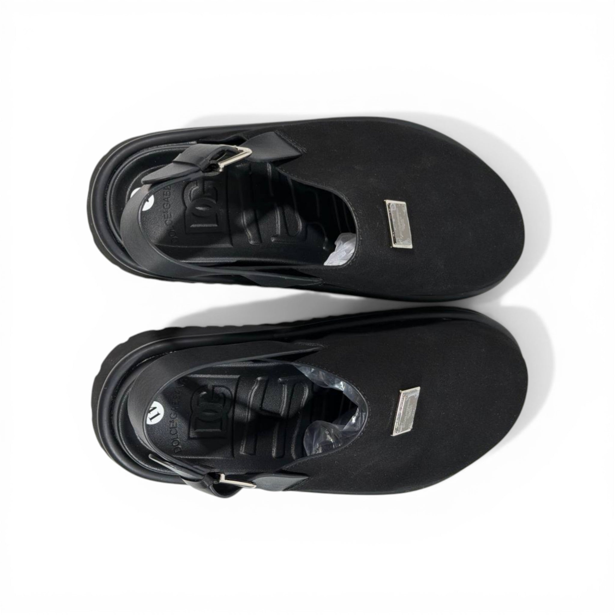 DOLCE & GABBANA Luxury Black Slingback Clogs – DG Logo Statement & Premium Chunky Sole 👟✨